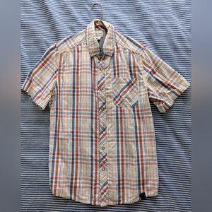 L.L. Bean Mens Size S Casual Short Sleeve Snap Button-Down Shirt